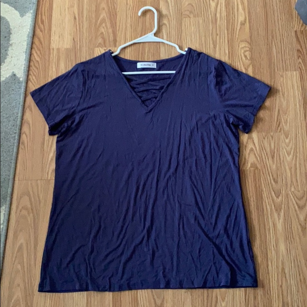 Navy blue v neck shirt